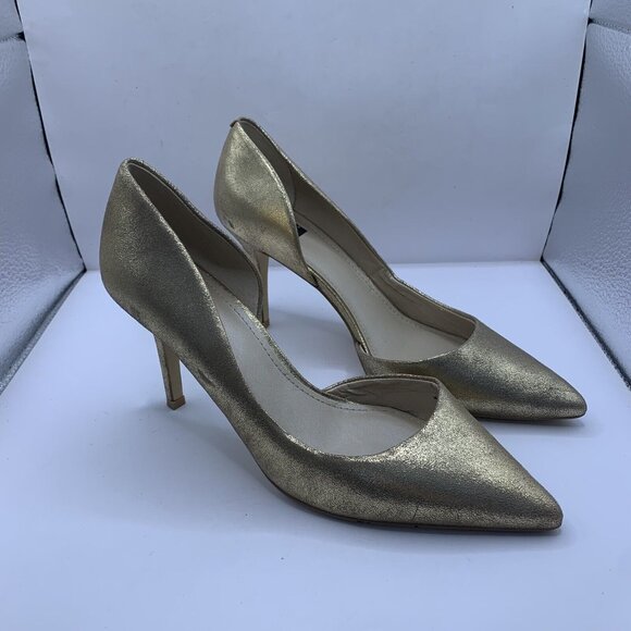 White house black market WHBM high heels size 7.5M metallic Gold party E1 - Picture 9 of 9